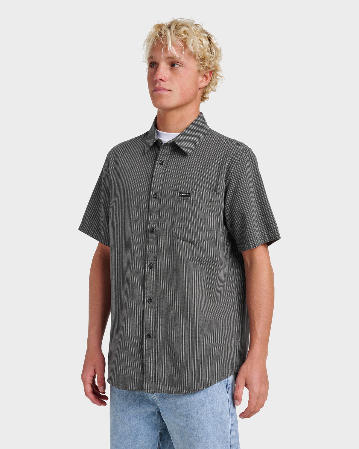 Oxford Stripe Classic Short Sleeve Shirt - Phantom