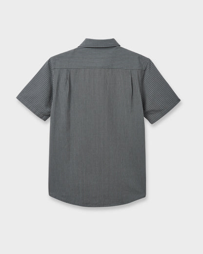 Oxford Stripe Classic Short Sleeve Shirt - Phantom