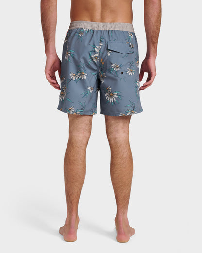 Everyday Coastal Flora 17" Swim Trunks - China Blue