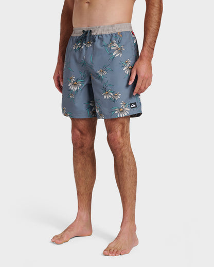Everyday Coastal Flora 17" Swim Trunks - China Blue