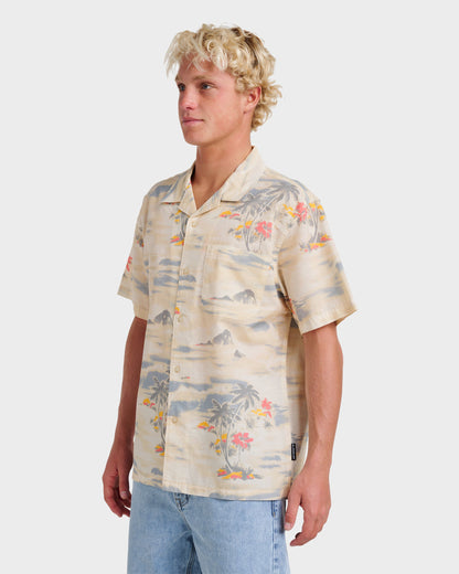 Tropical Surf Casual Short Sleeve Shirt - Birch