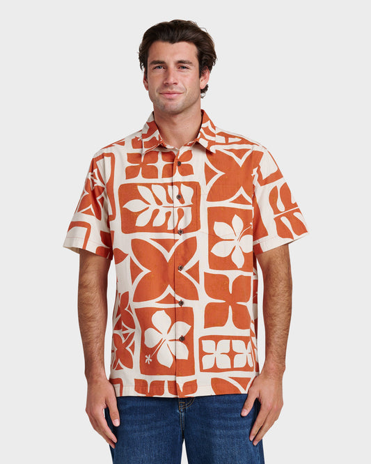 Waterman Tiki Island Shirt - Hot Sauce