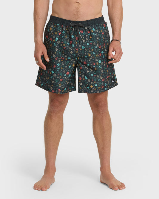 Everyday Ditsy Floral Swim Trunks - Black