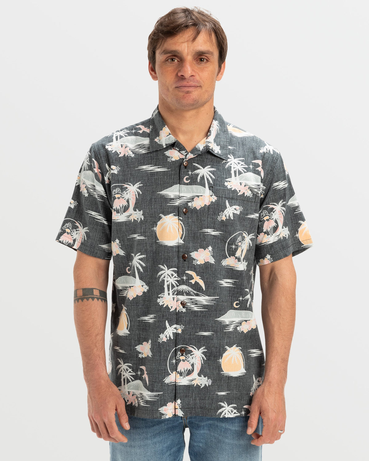 DNA Destination Island Short Sleeve Shirt - Black