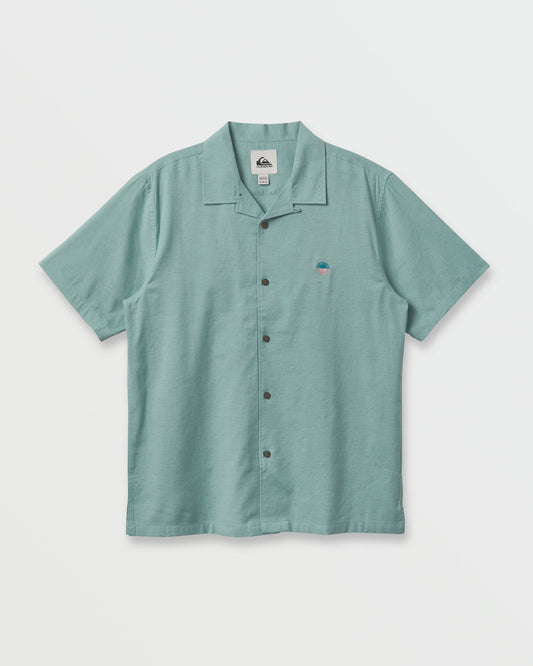 Flecky Island Short Sleeve Shirt - Jade Grey
