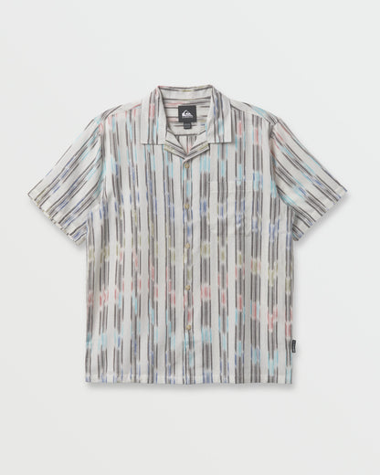Space Dye Casual Short Sleeve Shirt - Off White