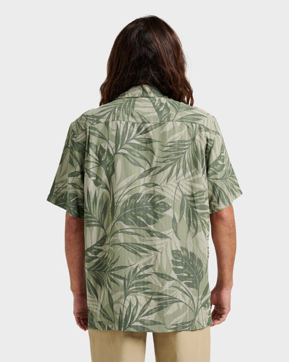 Waterman Botanical Short Sleeve Shirt - Dark Green