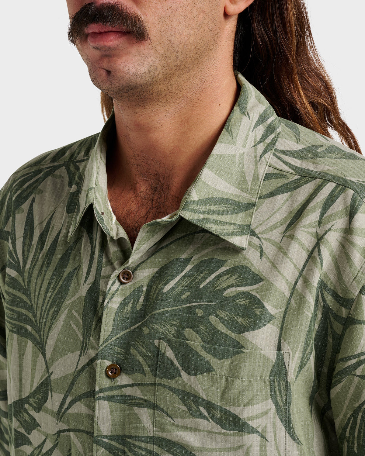 Waterman Botanical Short Sleeve Shirt - Dark Green
