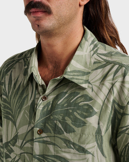 Waterman Botanical Short Sleeve Shirt - Dark Green