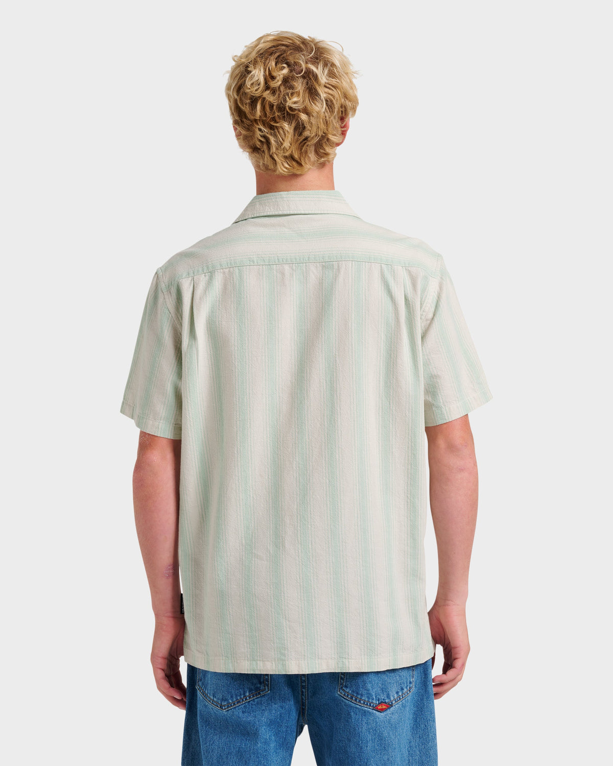 Oxford Stripe Casual Short Sleeve Shirt - Moonstruck