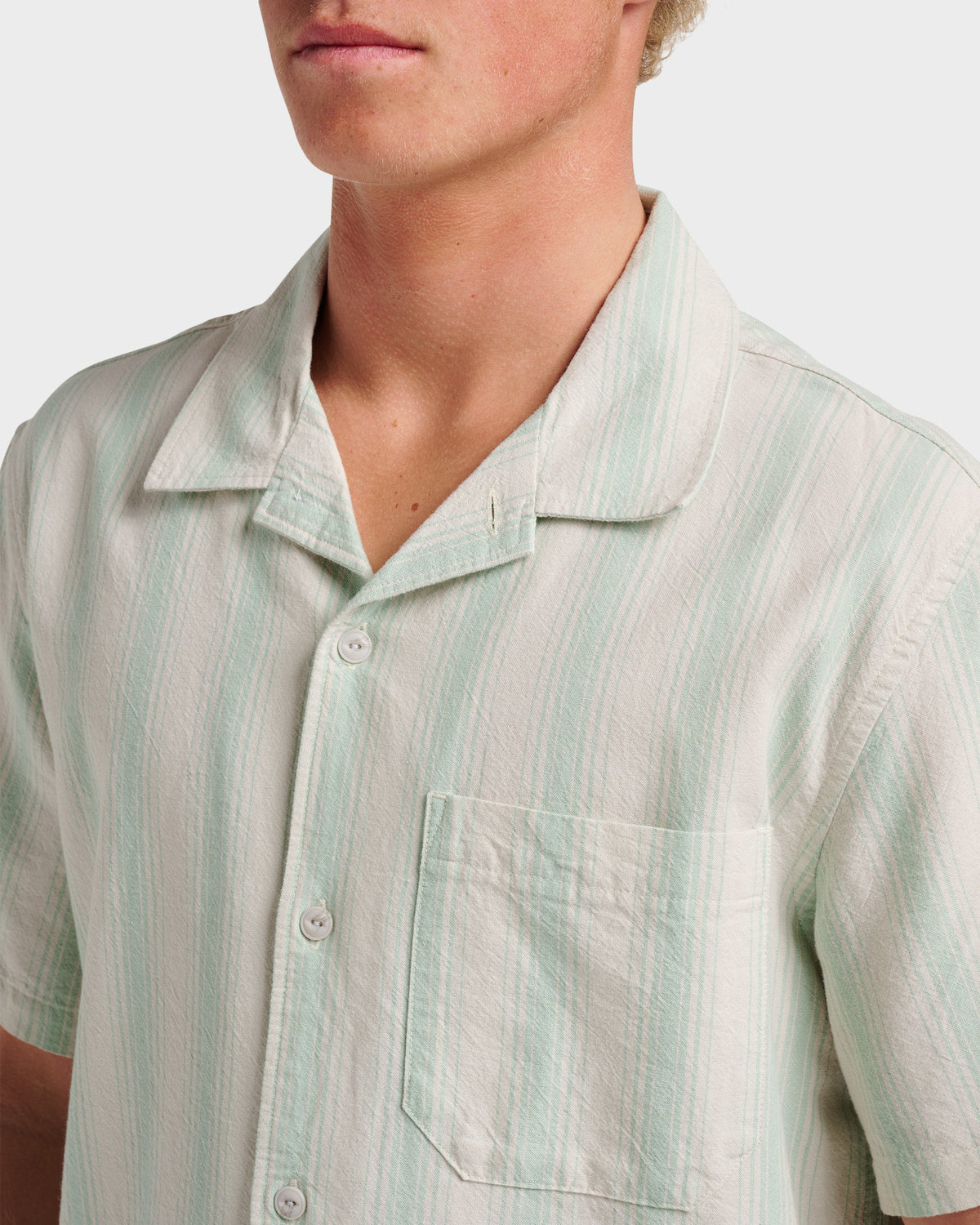 Oxford Stripe Casual Short Sleeve Shirt - Moonstruck