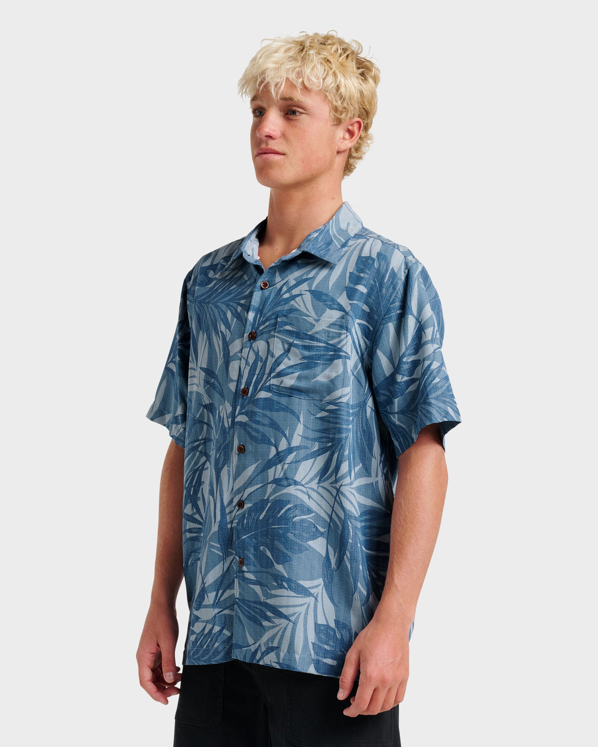 Waterman Botanical Short Sleeve Shirt - Midnight Navy