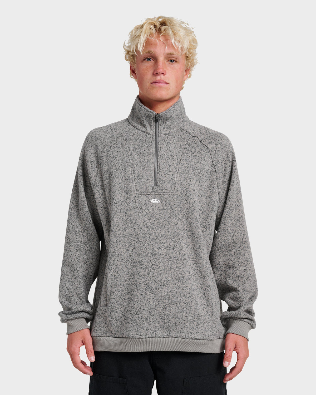 Keller Half Zip Mock Sweatshirt - Smoked Gray Heather