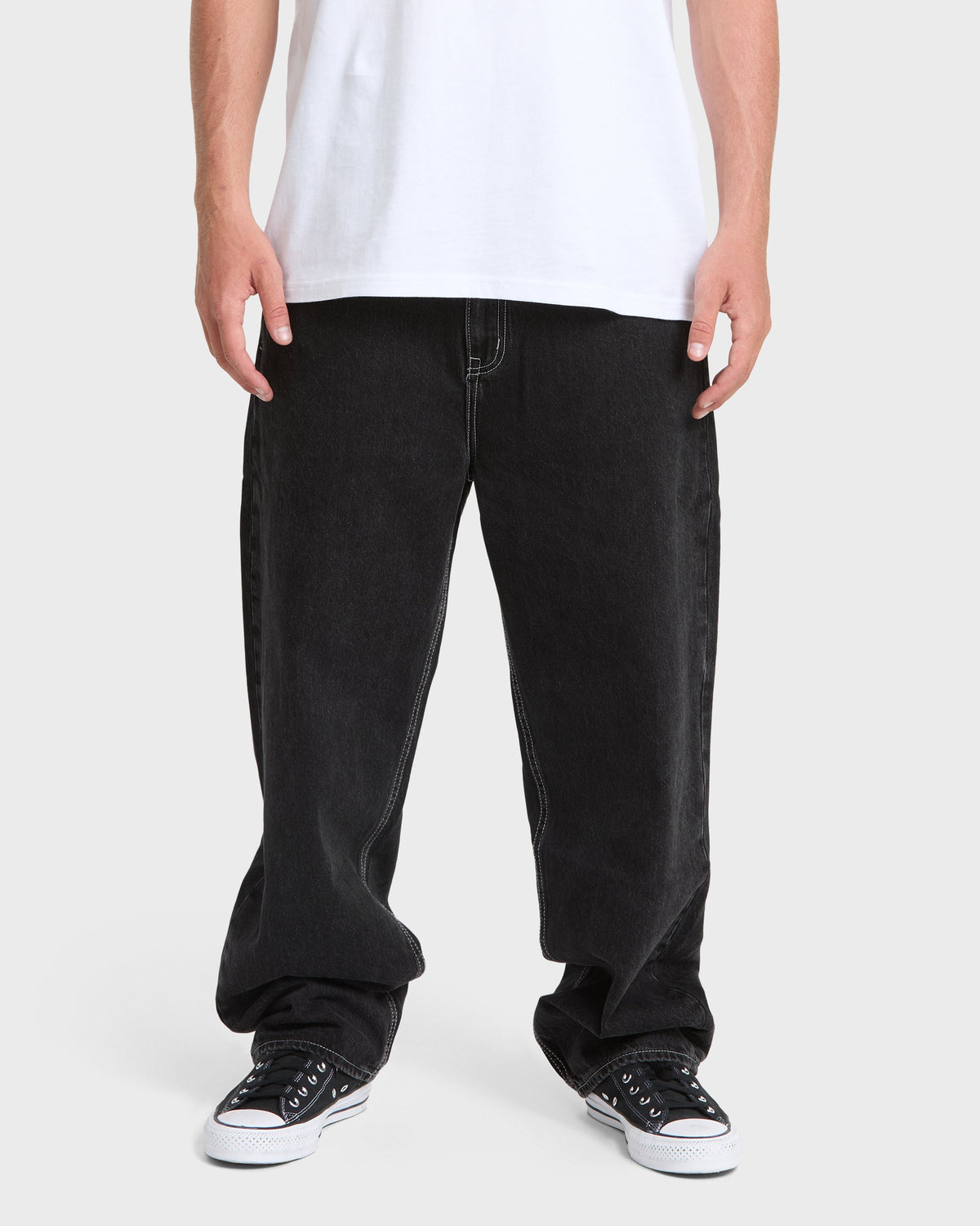 Baggy Denim Pants - Black Wash